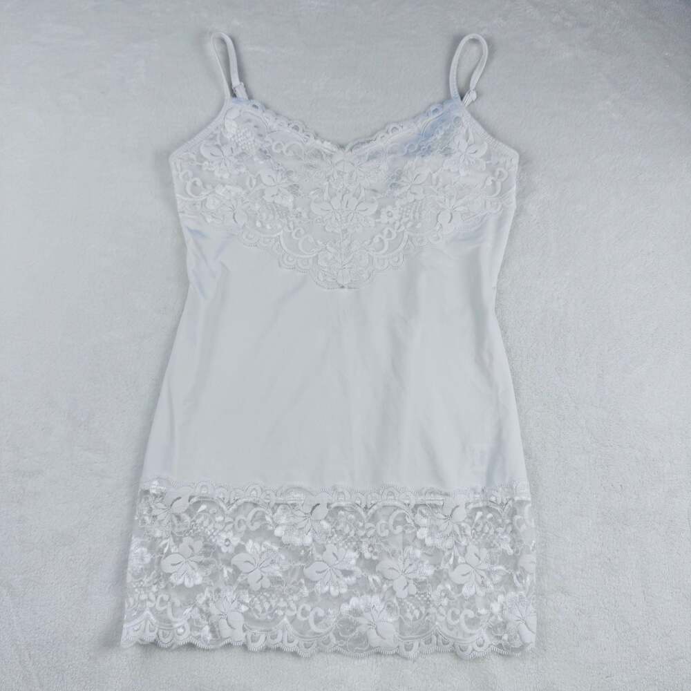 Studio Y White Lace Trim Chemise VINTAGE Y2k Size Small